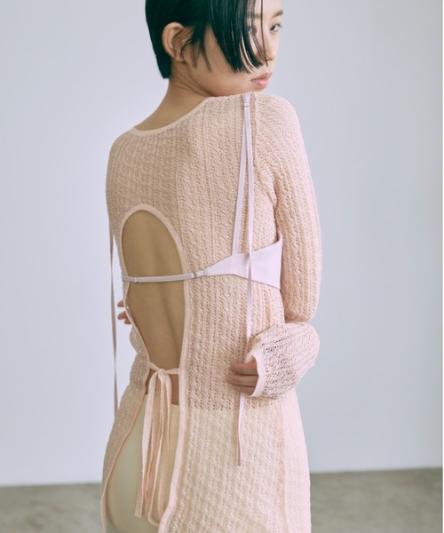 ニット セーター Back Open Sheer Knit レディース
