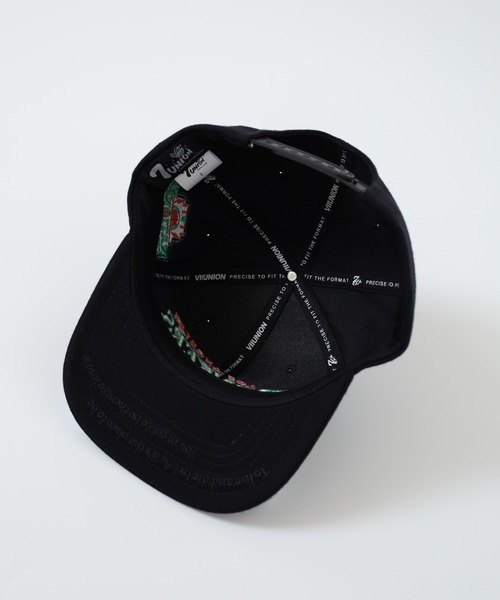 Union 刺繍ロゴ キャップ 黒 セブンユニオン 7UNION 帽子 キャップ スナップバック CAP メンズ
