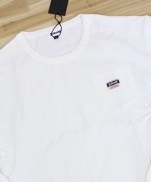 Schott N.Y.C tシャツ WORK LABEL POCKET ロングTシャツ メンズ