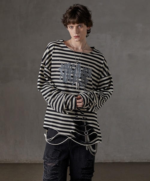 ノ*ゼ様 GRANCY ストライプ長袖Tシャツ Mサイズ Amazon | [Fasshonrida] ロングtシャツ メンズ 秋服 長袖 t