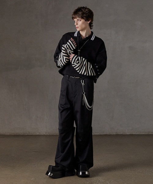 GRANCY 総柄ラインストーングラフィックロンT グレー レオパード GRANCY】Patterned All Over Rhinestone Graphic Longsleeve