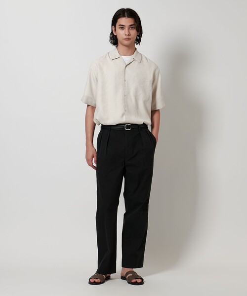 CULLNI ジップフロントオープンカラーショートスリーブシャツ 23ss UNITED ARROWS シャツ ツイル オープンカラー ショートスリーブ