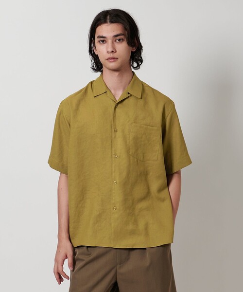 UNITED ARROWS シャツ ツイル オープンカラー ショートスリーブ