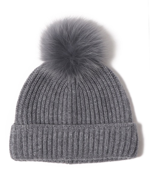 「YVES SALOMON」 ニットキャップ FREE ライトブラウン レディース_画像5