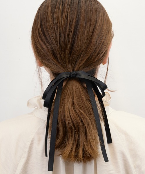 Heartdance ヘアクリップ サテン足長リボンフックポニー
