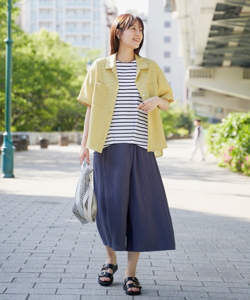 パンツ Chara ikka パンツ 「接触冷感／親子おそろい」冷感スラブタックスカー
