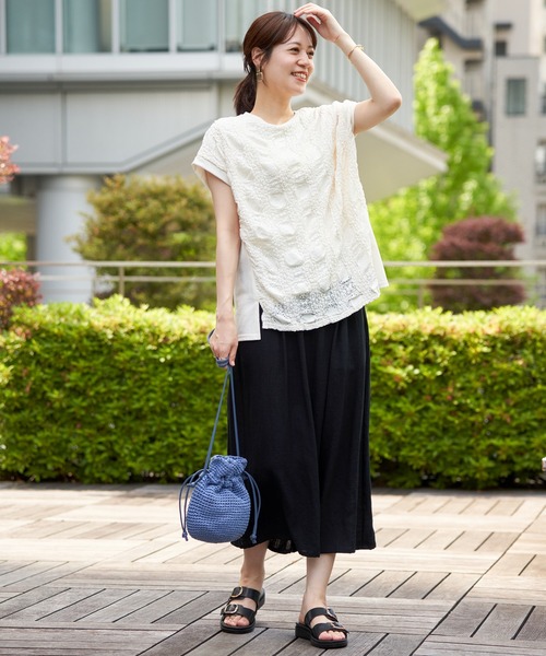 パンツ Chara ikka パンツ 「接触冷感／親子おそろい」冷感スラブタックスカー