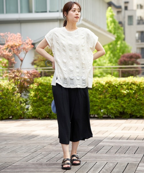 LBC パンツ 「接触冷感」冷感スラブタックスカーチョ レディース