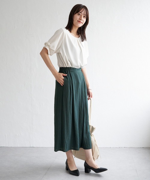 パンツ kika 140-150]サスペンダー付きワイドパンツ(ガウチョ・ワイドパンツ