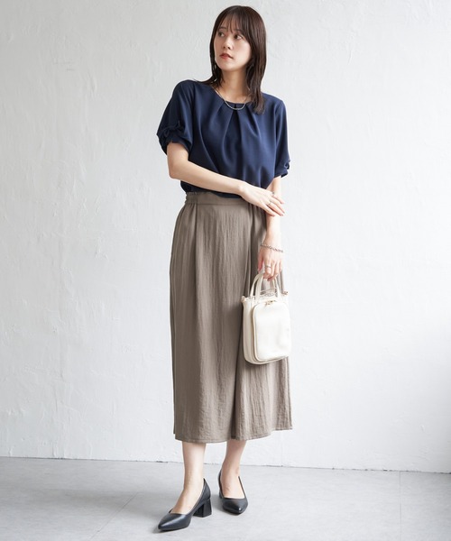 ikka（イッカ） ワイドパンツ パンツ 「接触冷感」冷感スラブタックス