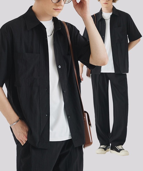 Cloudstyle セットアップ 「Cloudstyle」接触冷感 半袖 開襟シャツ