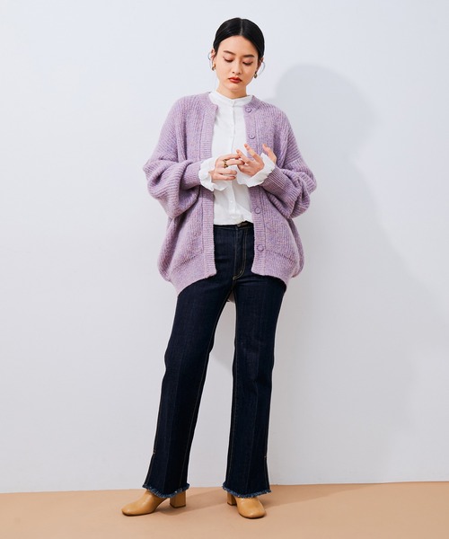 ADAM ET ROPE'（アダムエロペ） ニットカーディガン FREE サックス