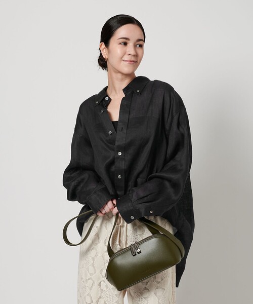 ブラウス シャツ 麻 ビッグ シャツ -ウォッシャブル- レディース