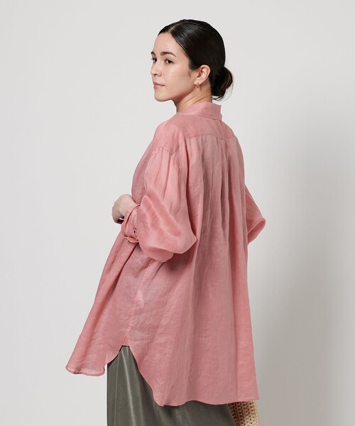 ブラウス シャツ 麻 ビッグ シャツ -ウォッシャブル- レディース