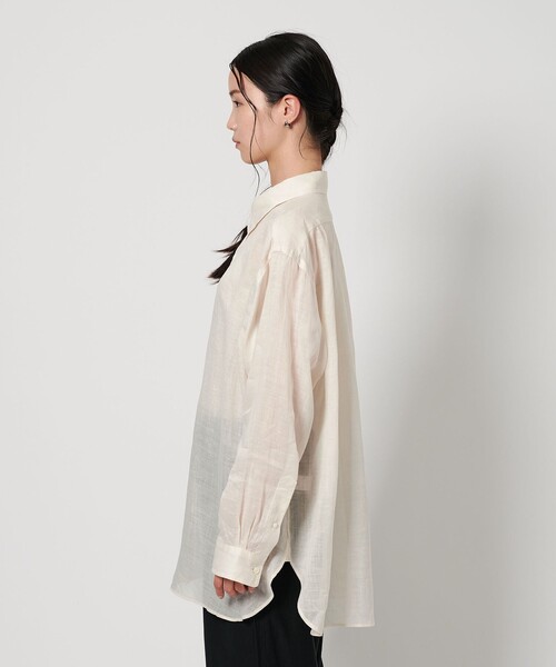 ブラウス シャツ 麻 ビッグ シャツ -ウォッシャブル- レディース