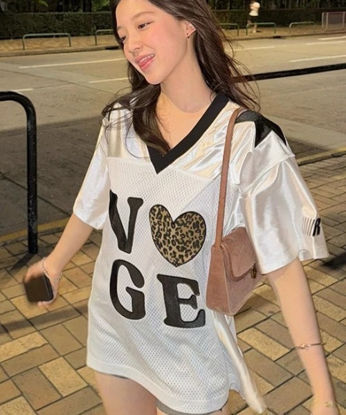 ViViDAY tシャツ ヒョウ柄ハートロゴビッグシルエットtシャツ