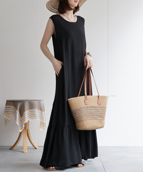 THE SMOCK SHOP ノースリーブギャザーワンピース Bshop ノースリーブギャザーワンピース – FACE SANS FARD