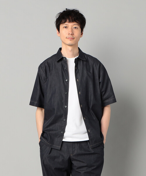 COMME CA MEN（コムサメン） シャツ 半袖 岡山織り超長綿高密度デニム