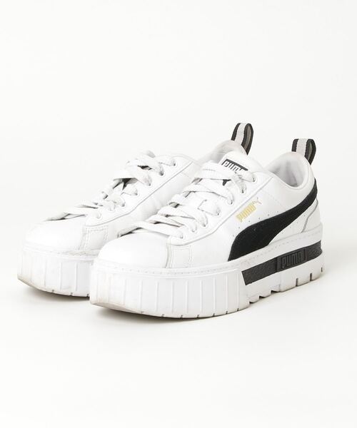 PUMA 「PUMA」 ローカットスニーカー 24.5cm ホワイト×ブラック
