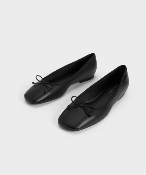 「CHARLES & KEITH」 バレエシューズ 25.5cm ブラック レディース_画像3