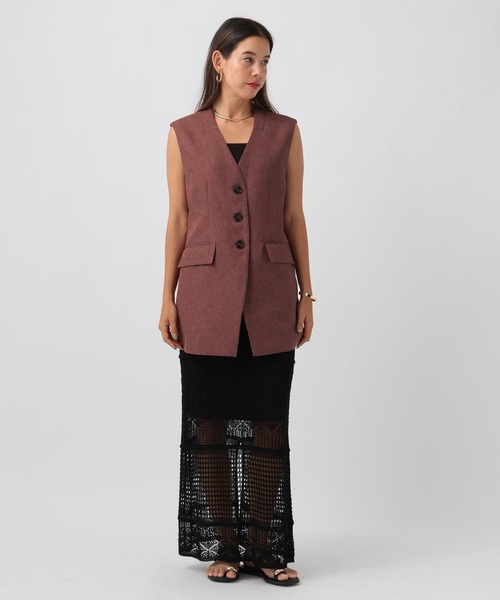 BAYFLOW(ベイフロー) ベスト ジレ リネンライクノーカラー BAYFLOW(ベイフロー) ベスト ジレ リネンライクノーカラー