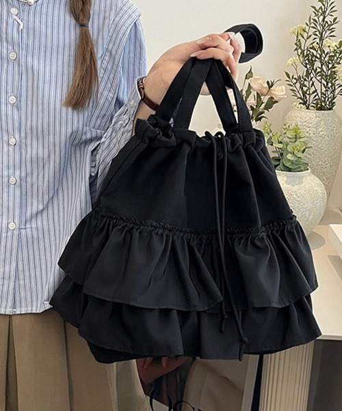 Yves Saint Laurent フリルデザインバッグ ショルダーバッグ バッグ フリルデザイントートバッグ レディース
