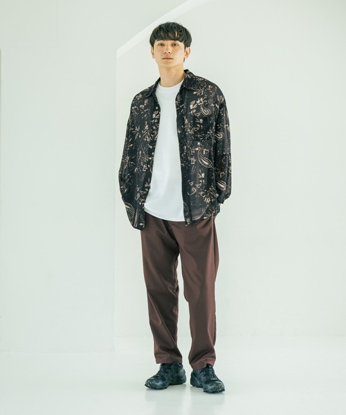 LAKOLE（ラコレ） シャツ シアー柄長袖シャツ / 583348 メンズ