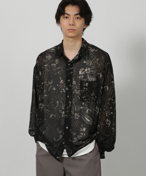 LAKOLE（ラコレ） シャツ シアー柄長袖シャツ / 583348 メンズ