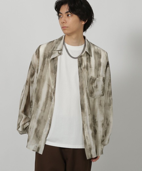 LAKOLE（ラコレ） シャツ シアー柄長袖シャツ / 583348 メンズ