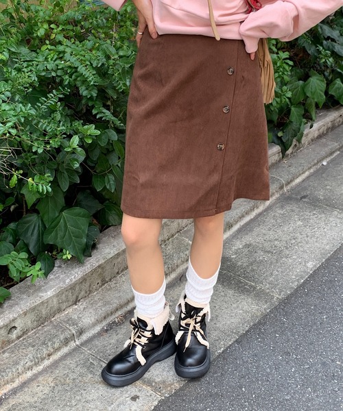 RALPH LAUREN ボタンフロント コーデュロイ スカート POLO RALPH LAUREN（ポロ ラルフ ローレン）の「ボタンフロント