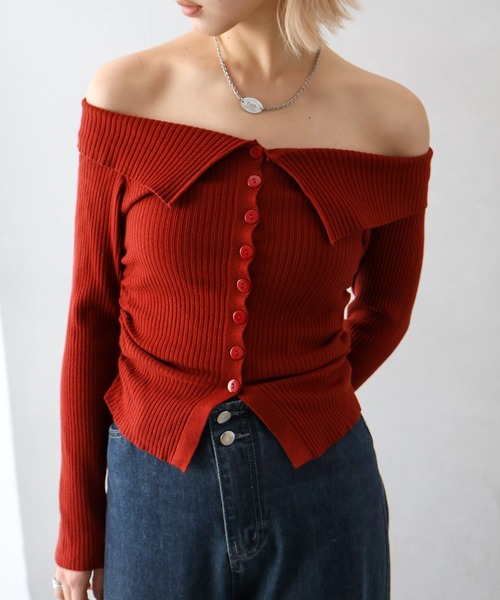 SpRay ニット セーター 襟付きオフショルニット レディース : ZOZOTOWN