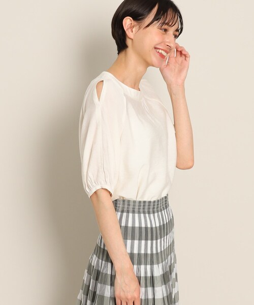 「Dessin」 半袖ブラウス 01 ネイビー レディース_画像4