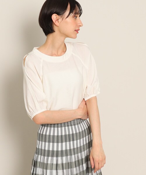 「Dessin」 半袖ブラウス 01 ネイビー レディース_画像5