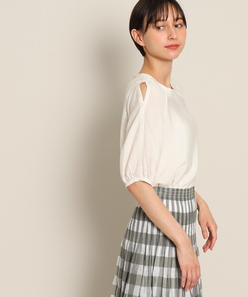 「Dessin」 半袖ブラウス 01 ネイビー レディース_画像6