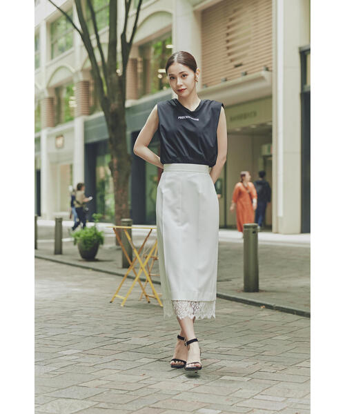 「PINKY&DIANNE」 ノースリーブトップス 38 ホワイト レディース_画像3