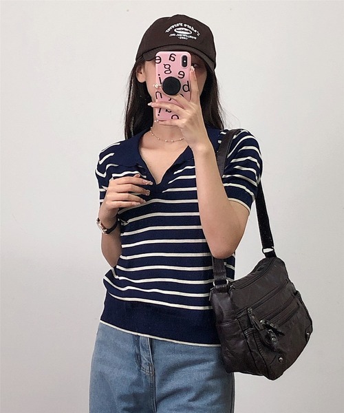 「MAISON DE THERESE」 半袖ニット FREE ライトベージュ レディース_画像9