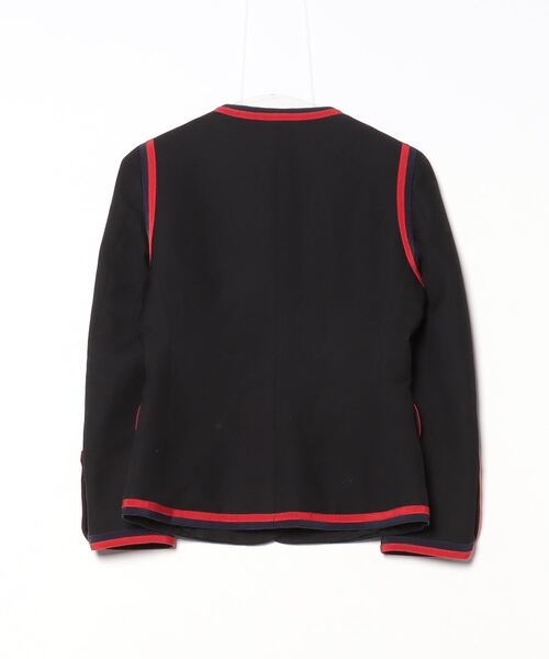 「GUCCI」 シルク ノーカラージャケット - ブラック レディース_画像2