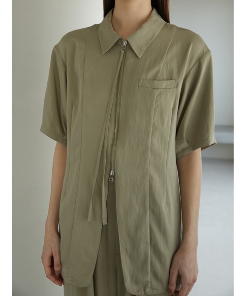 「LA PEAU DE GEM」 半袖シャツ FREE ベージュ レディース_画像3