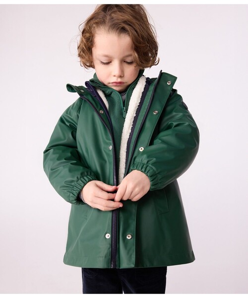 プチバトー　ヨットパーカー　カーキ 12m新品 PETIT BATEAU（プチバトー） マウンテンパーカー アウター ヨット