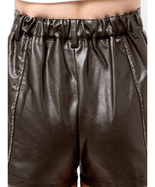 GYDA（ジェイダ） パンツ フェイクレザーレイヤーショートパンツ