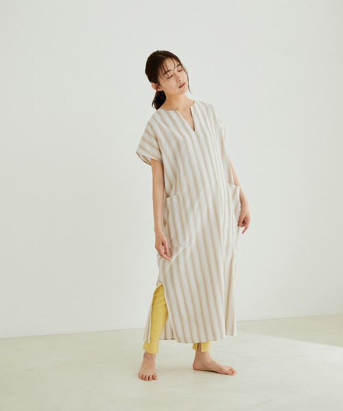 「SALON adam et rope'」 半袖ワンピース FREE パープル レディース_画像2