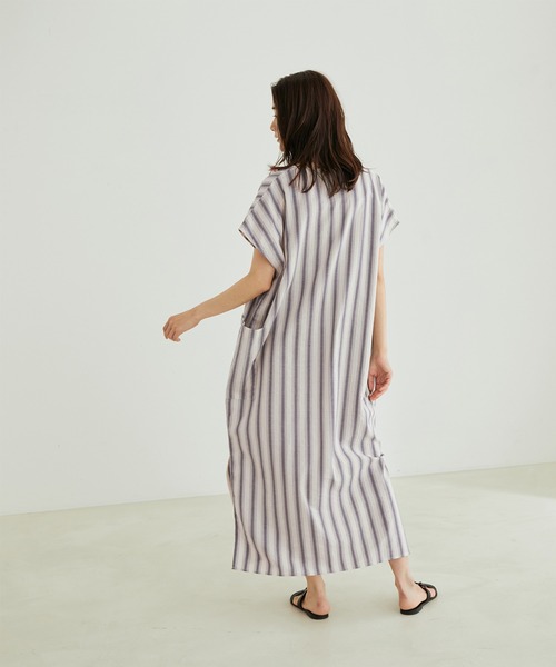 「SALON adam et rope'」 半袖ワンピース FREE パープル レディース_画像3