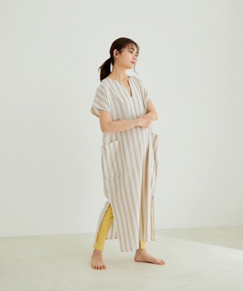 「SALON adam et rope'」 半袖ワンピース FREE パープル レディース_画像4