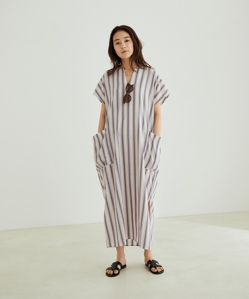 「SALON adam et rope'」 半袖ワンピース FREE パープル レディース_画像7