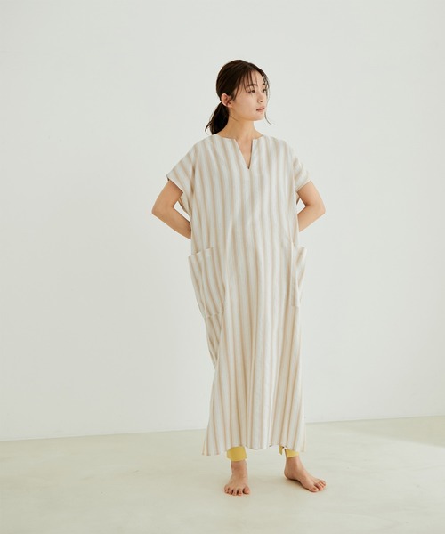 「SALON adam et rope'」 半袖ワンピース FREE パープル レディース_画像9