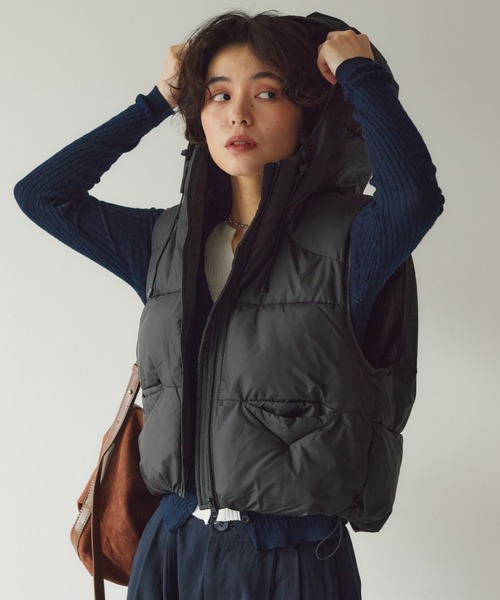 美品LUXEAKMPLUS 中綿 ダウンベスト ブラック KUREN ダウンベスト ベスト 中綿ベスト レディース : ZOZOTOWN Yahoo