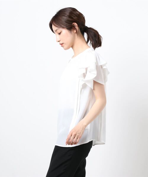 「QUEENS COURT」 半袖ブラウス M ピンク レディース_画像2