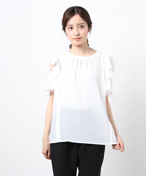 「QUEENS COURT」 半袖ブラウス M ピンク レディース_画像4
