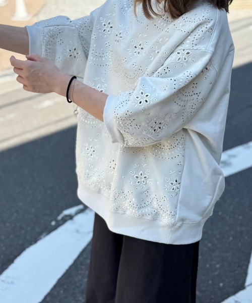 H.A.K（ハク） tシャツ 半袖 プレミアム裏毛フラワーボーラーレース 