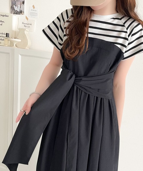 「classicalelf」 ドッキングワンピース MEDIUM ホワイト×ブラック レディース_画像8